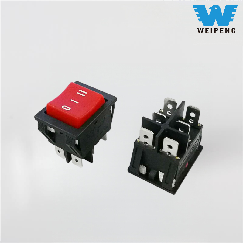 6-Pin 3-Position Red Double Reset Power Switch