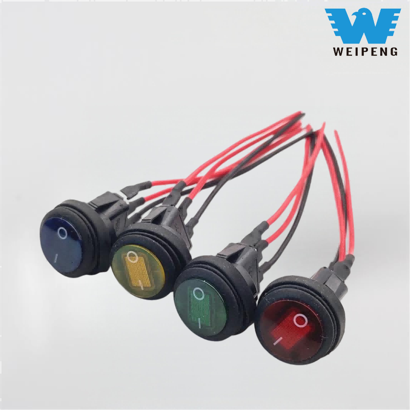 கம்பியுடன் கூடிய வீபெங் சுற்று நீர்ப்புகா படகு சுவிட்ச்